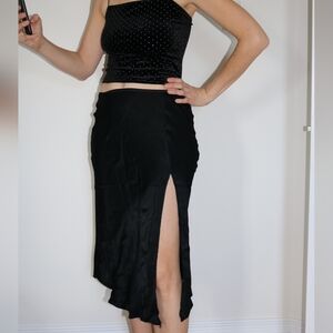 Black Zara skirt with side slit